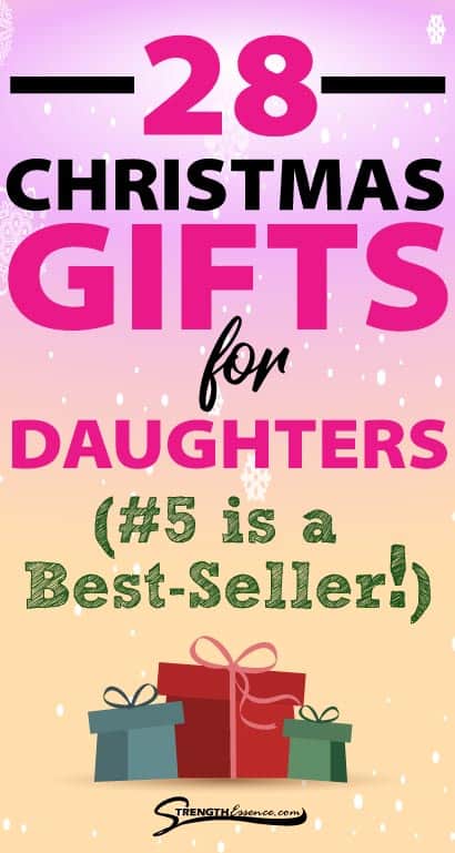 christmas gifts for daughter (#5 is a best-seller!) text overlay on Christmas presents and gradient background graphic